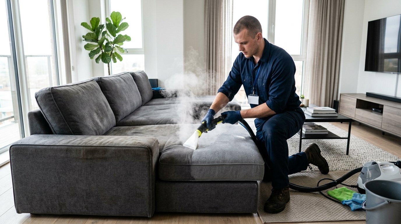 Nettoyage de canapé tissu par extraction vapeur à Lille